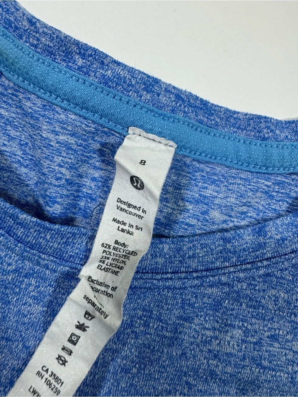 Lululemon License to Train Classic Fit Tee Shirt Blue